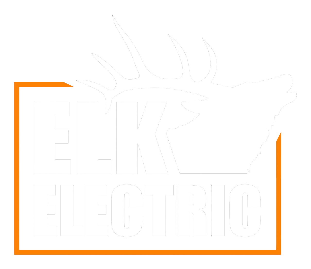 Elk Electric Logo Transparent White